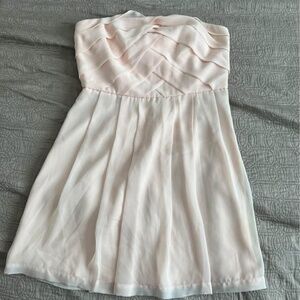Blush Pink pleated bodice dress